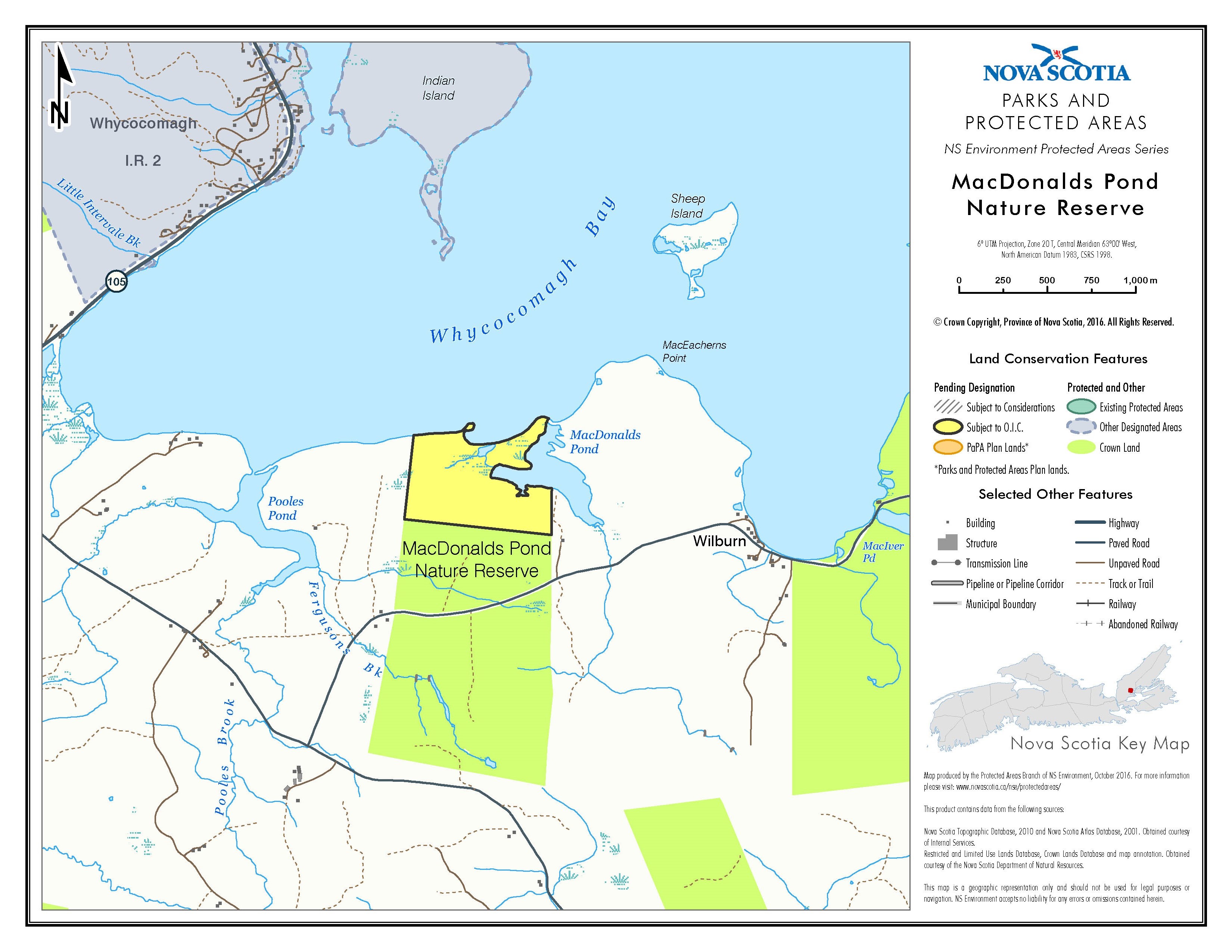 Map of MacDonalds Pond Nature Reserve